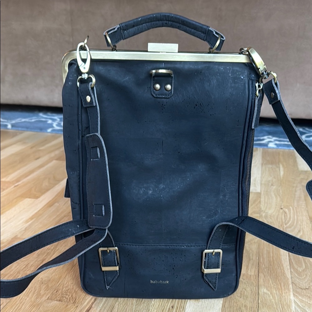 Sleek Black Backpack with Functional Design